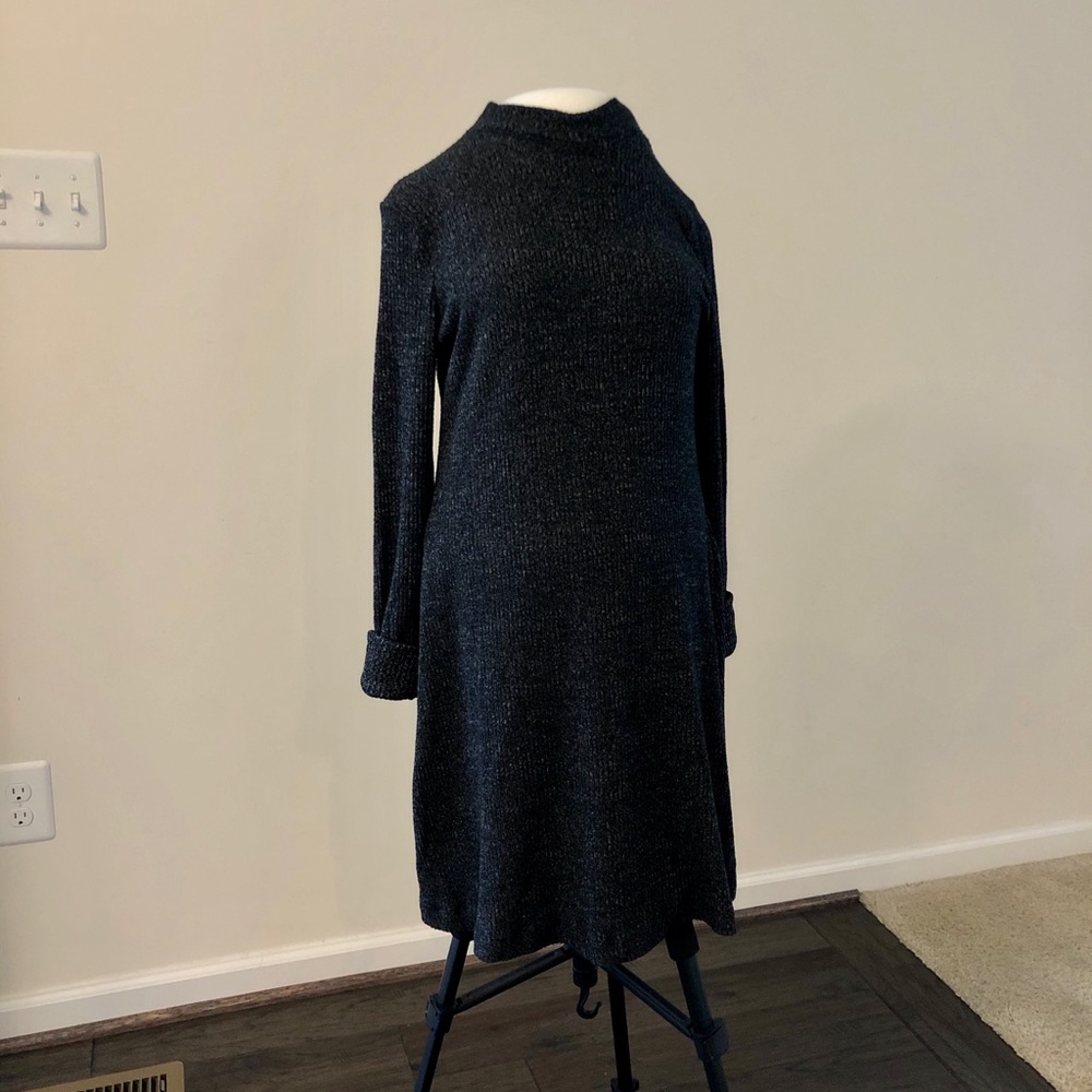 Hollister Dark Grey Fitted Longsleeved Dress